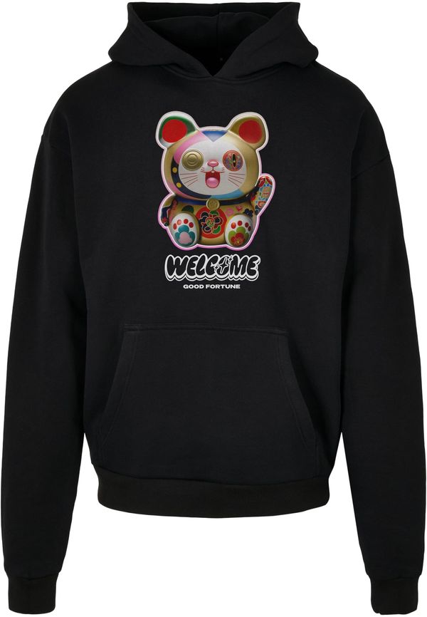 MT Upscale Welcome Cat Ulrta Heavy Oversize Hoodie Black