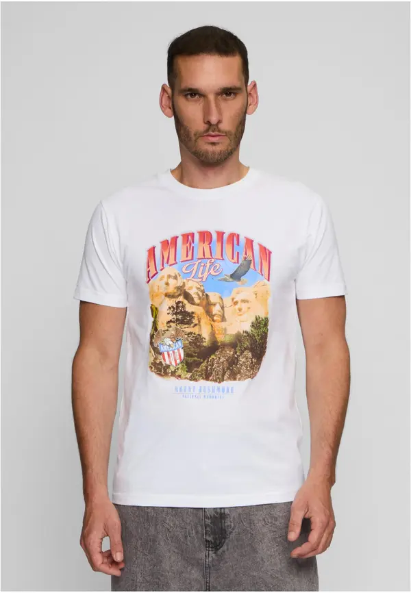 Mister Tee White American Life Mount Roushmore T-shirt