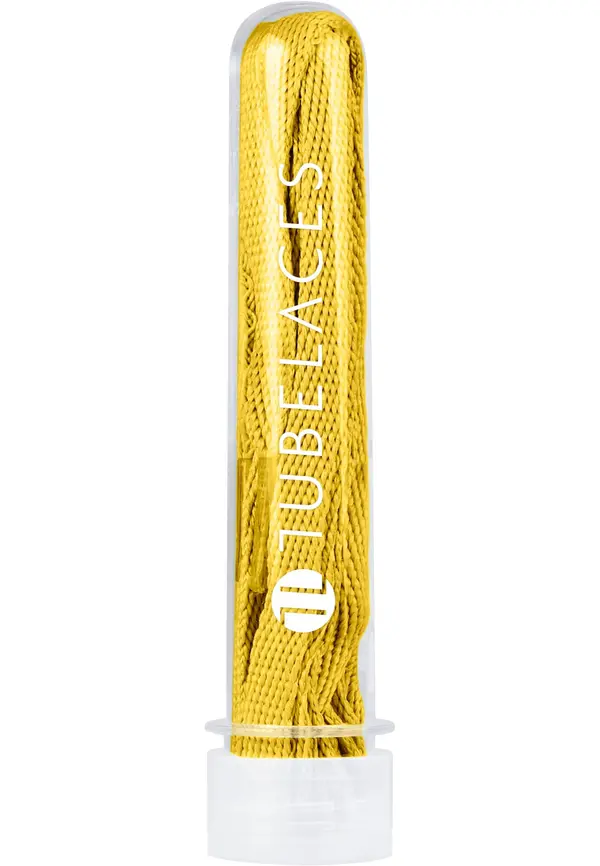 TUBELACES White Flat Mustard