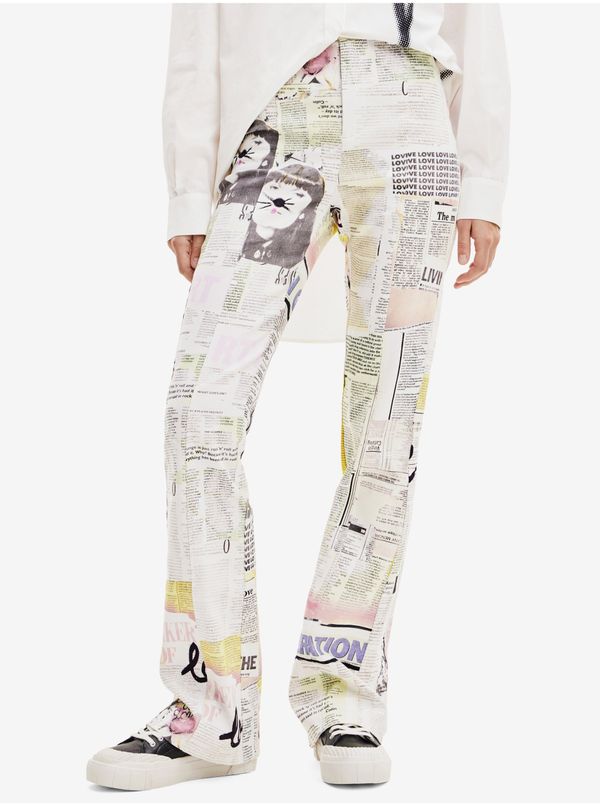 DESIGUAL White women's patterned trousers Desigual Nicole - Women's