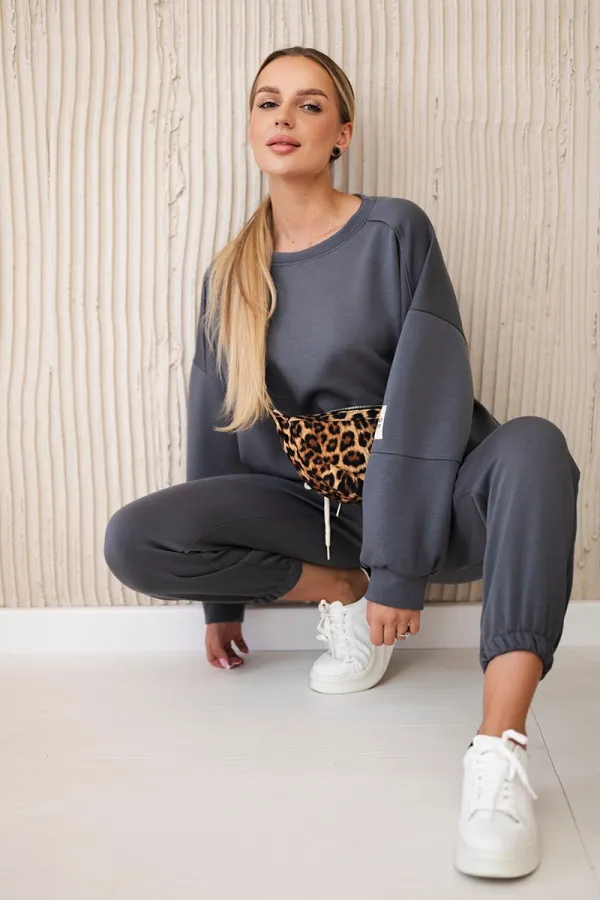 Kesi Włoski Włoski Viscose set sweatshirt + pants graphite