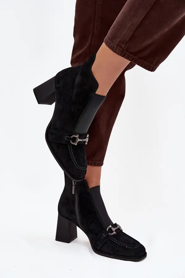 ARTIKER Women's Ankle Boots Made of Genuine Suede on Heel Artiker