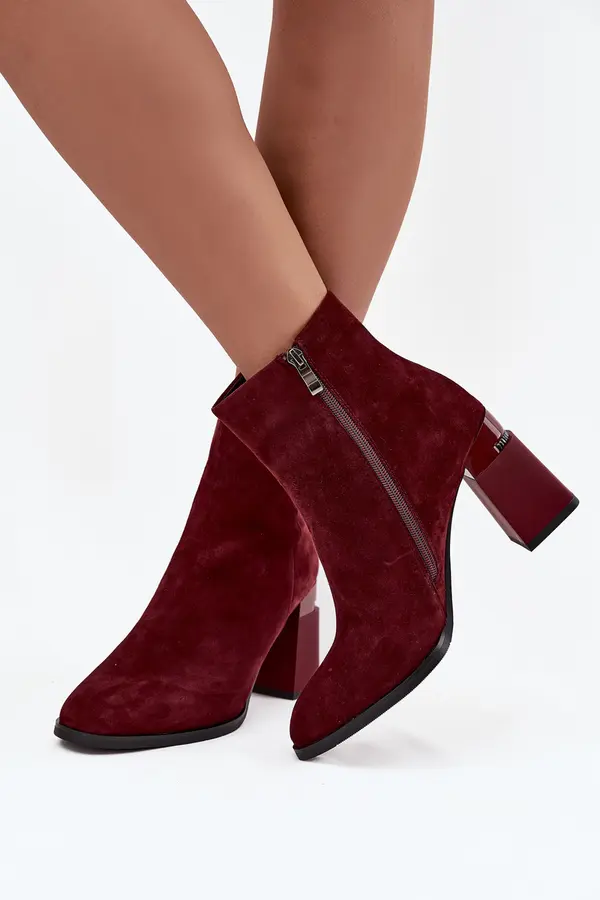 D&A Women's Ankle Boots Made of Natural Suede on Heel Lined D&A