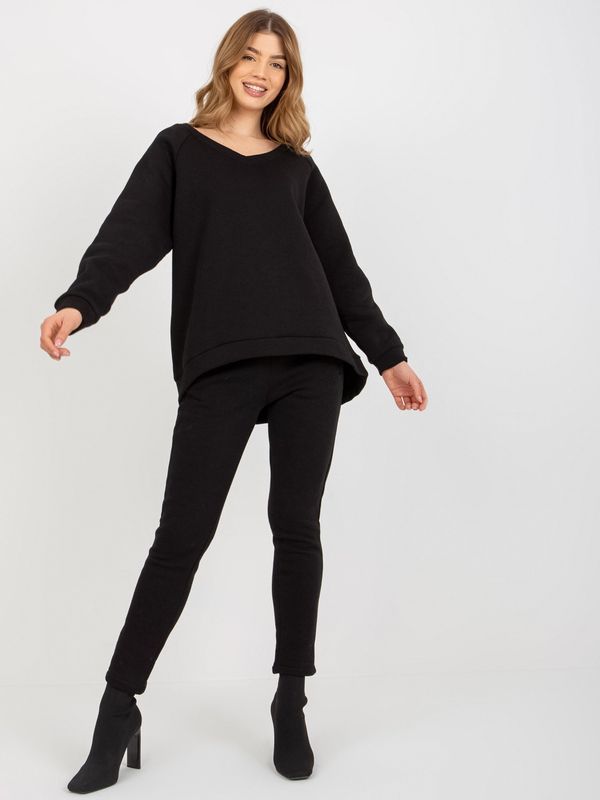 Fashionhunters Women's Basic Two Piece Set - Black