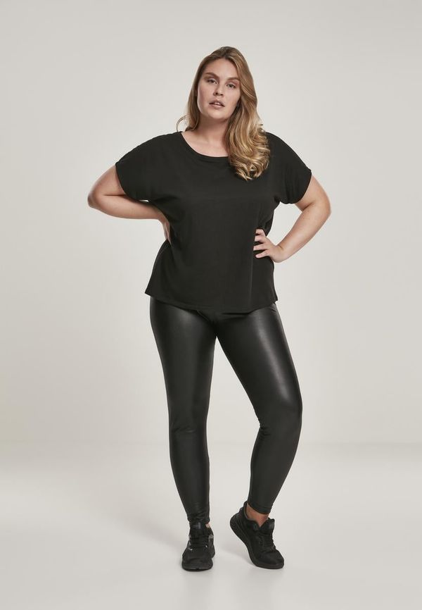 UC Ladies Women's black high-waisted synthetic leather leggings