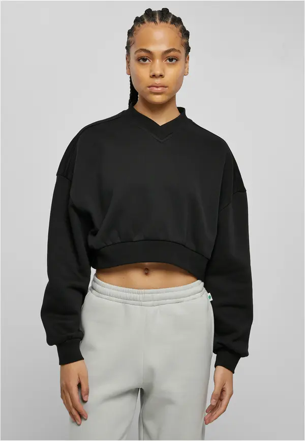 Urban Classics Women's black V-neckline