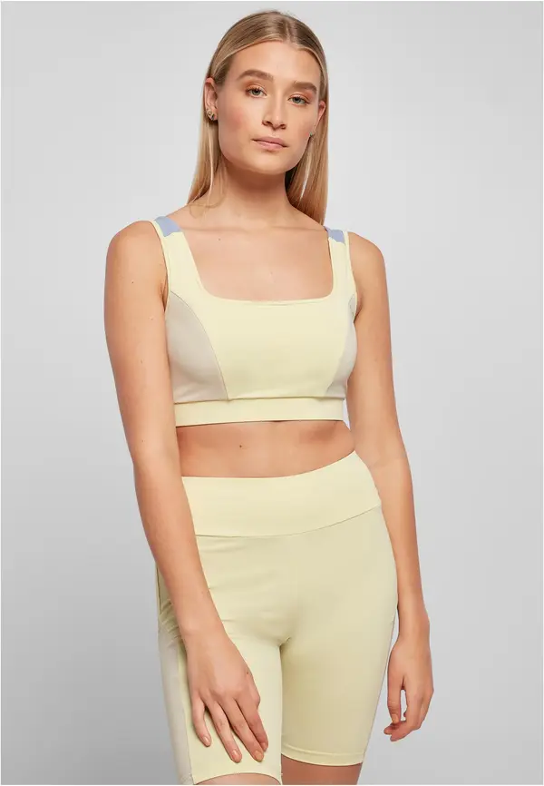 Urban Classics Women's bra Color Block soft-yellow/softseagrass/vablue