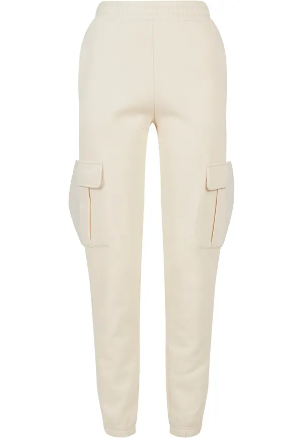 Urban Classics Women's Cargo Sweat High-Waisted Trousers whitesand