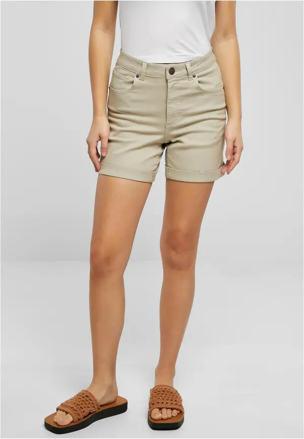 Urban Classics Women's Colorful Stretch Denim Softseagrass Shorts