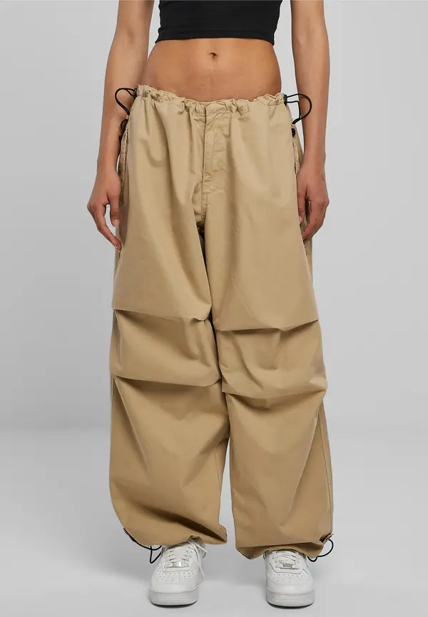Urban Classics Women's cotton parachute trousers wetsand