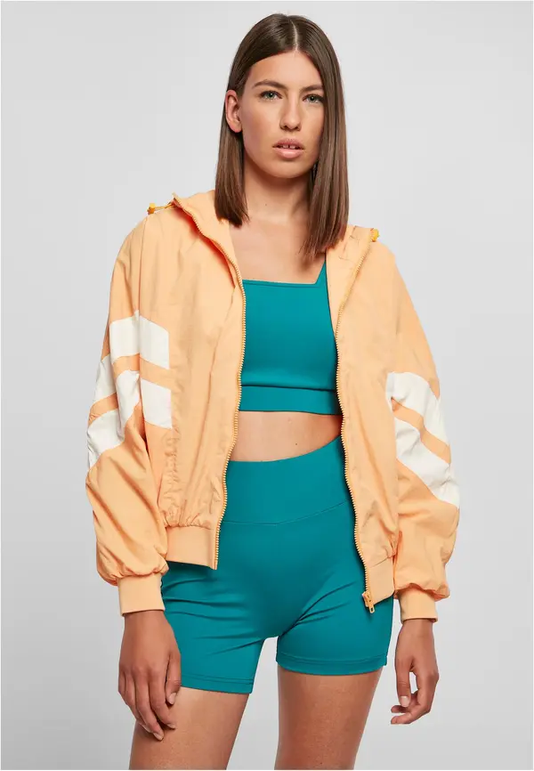Urban Classics Women's Crinkle Batwing Col.Jacket Paleoorange/White Sand