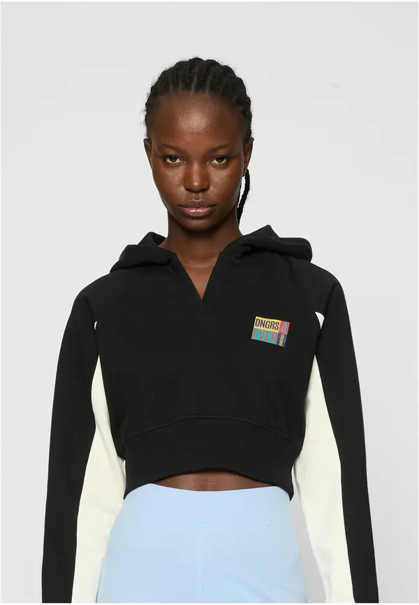 Dangerous DNGRS Women's Cropped Hoodie Dangerous DNGRS Hoody Wallart Black