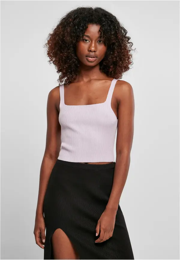 Urban Classics Women's Cropped Knit Lilac Top