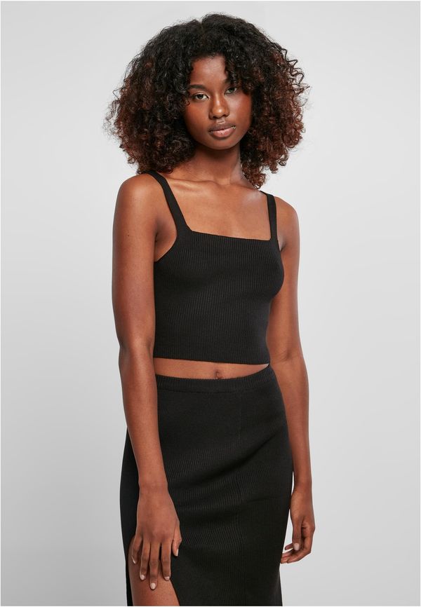 Urban Classics Women's Cropped Knit Top Black
