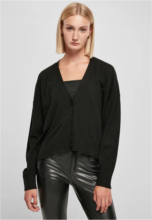 Urban Classics Women's eco viscose oversized cardigan black
