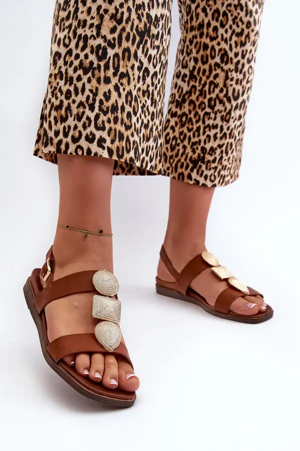 SERGIO LEONE Women's Flat Sandals With Embellishments Sergio Leone