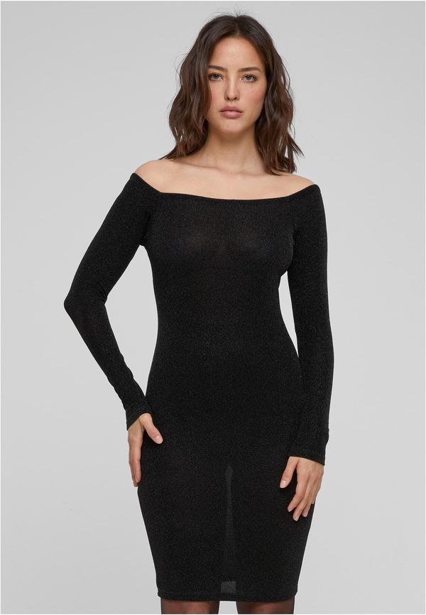 Urban Classics Women's glittering dress with long sleeves black