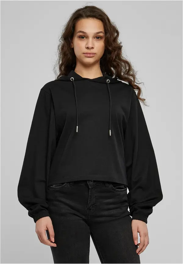Urban Classics Women's Heavy Short Hoody - Black