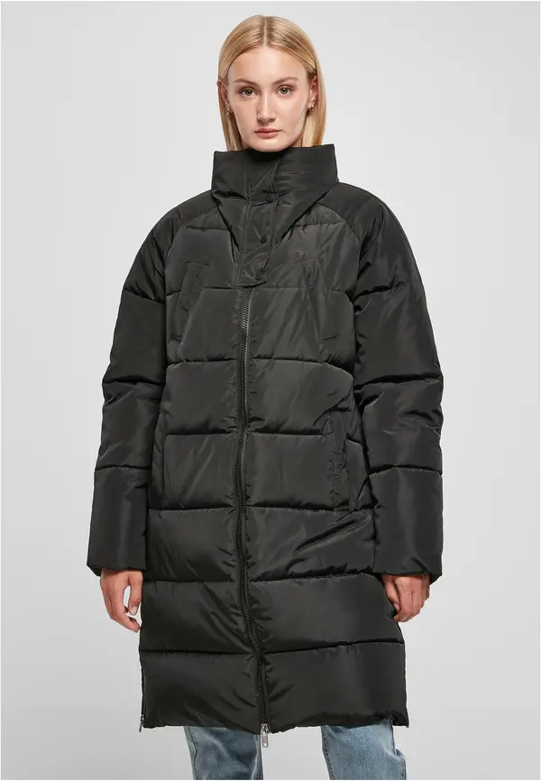 Urban Classics Women's High Neck Puffer Coat Black