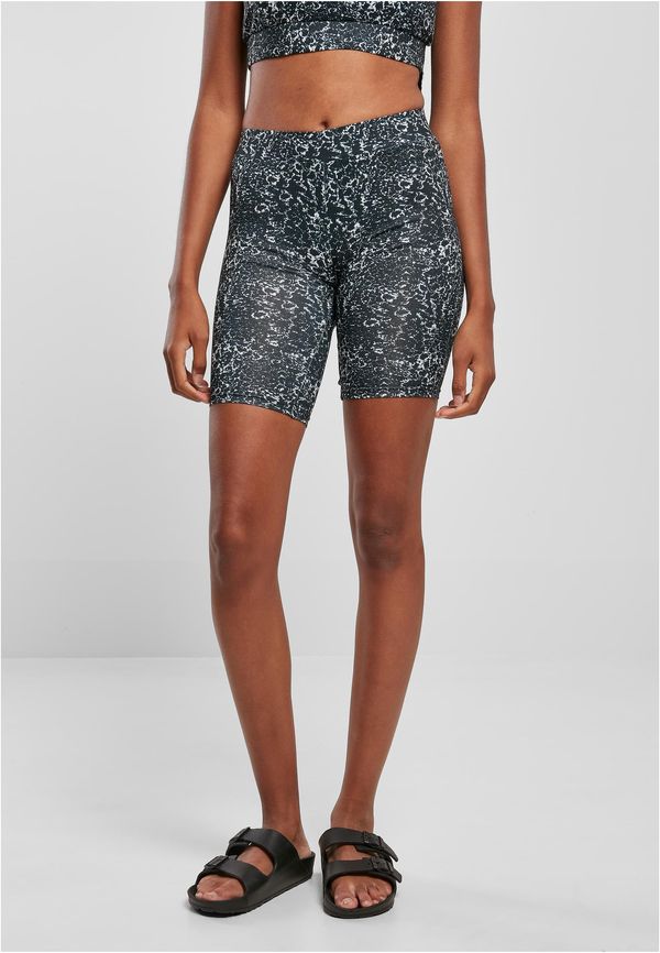 Urban Classics Women's high-waisted cycling shorts with tie - black/white