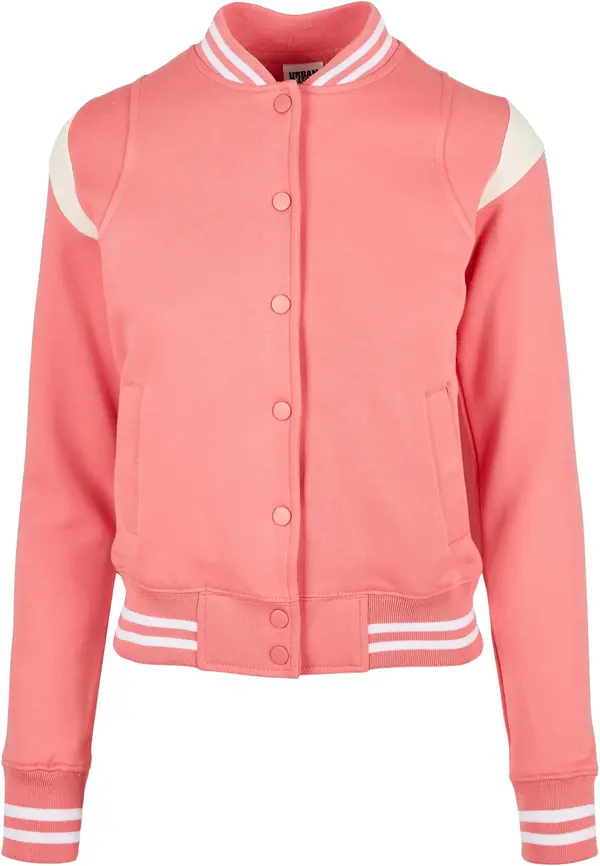 Urban Classics Women's inset jacket College Sweat Jacket light pink/white sand