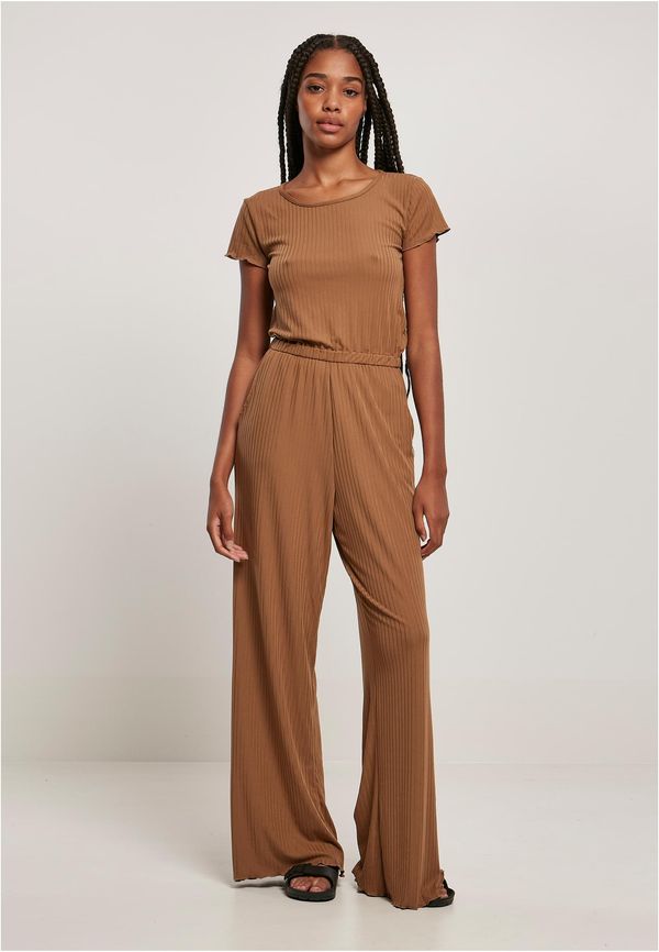 Urban Classics Women's jumpsuit with wide legs in dark taupe design