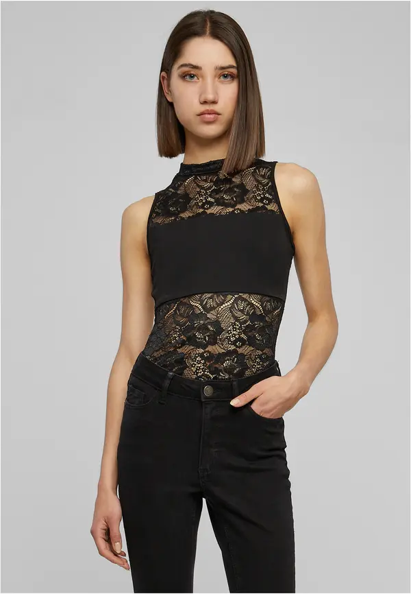 Urban Classics Women's Lace Bodysuit Black