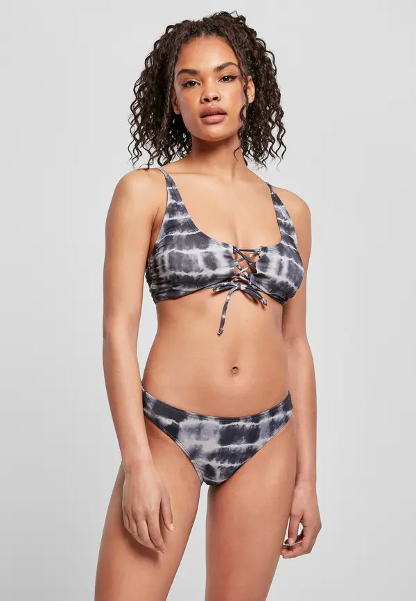 Urban Classics Women's lace-up bikini black/white