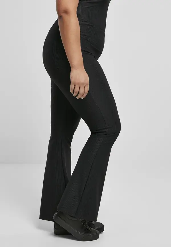 Urban Classics Women's leggings with a high waist and ribbed cut black