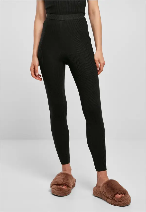 Urban Classics Women's leggings with ribbed knit black