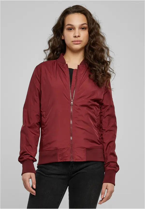 Urban Classics Women's Light Bomber jacket in burgundy