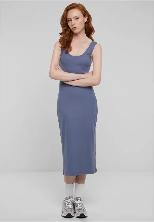 Urban Classics Women's Long Rib Dress Blue