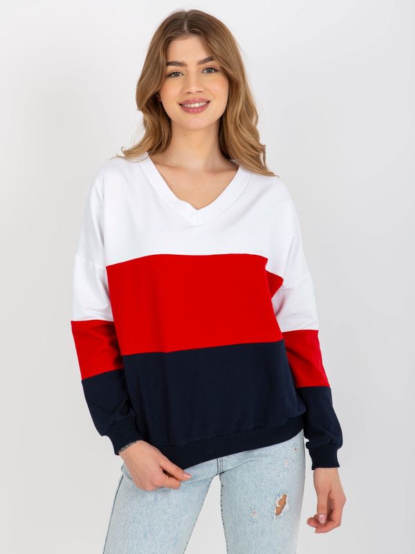 Fashionhunters Women's Neckline Sweatshirt Rue Paris - Multicolored
