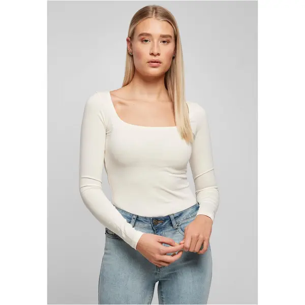 Urban Classics Women's Organic Long Sleeve Body whitesand