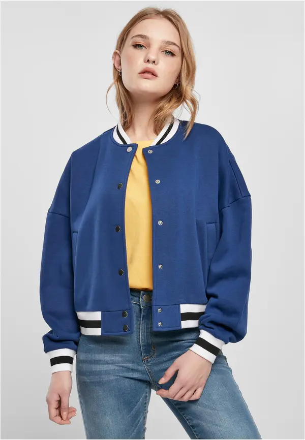 Urban Classics Women's Oversized College Sweat Jacket spaceblue