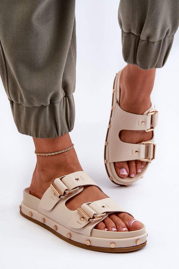 BIG STAR SHOES Women's platform slippers Big Star Beige