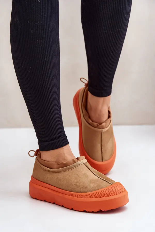 Boto Women's platform snow boots with low shin part Camel Izamine