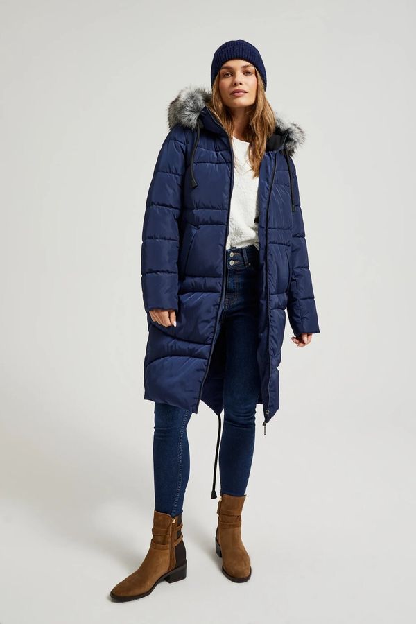 Moodo Women's quilted jacket MOODO - dark blue