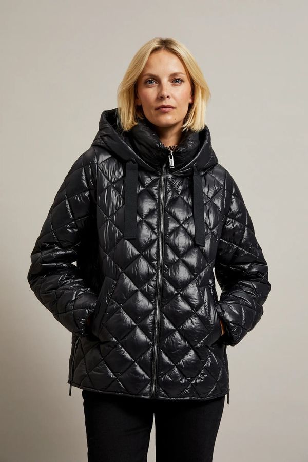 Moodo Women's quilted jacket with hood MOODO - black