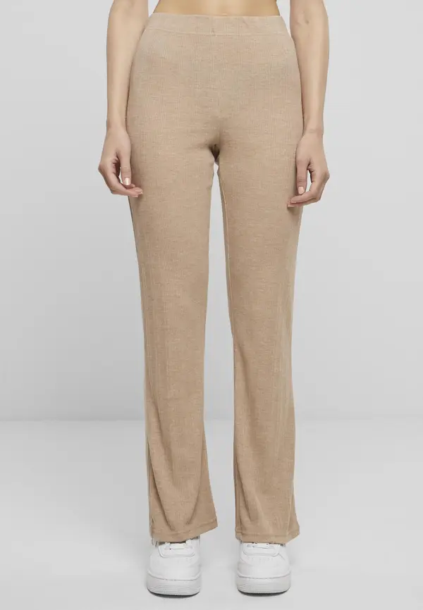 Urban Classics Women's ribbed trousers beige