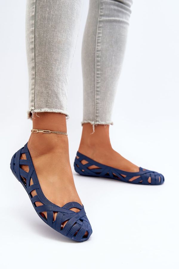 Kesi Women's Rubber Ballerinas Navy Blue Salam Shoes