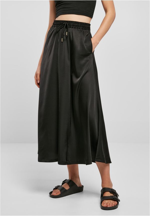 UC Ladies Women's satin midi skirt black