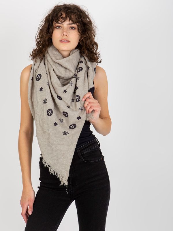 Fashionhunters Women's scarf with print - gray