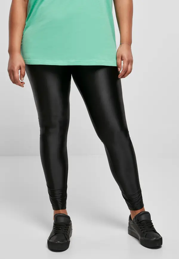 Urban Classics Women's Shiny Metal Highwaist Leggings Black