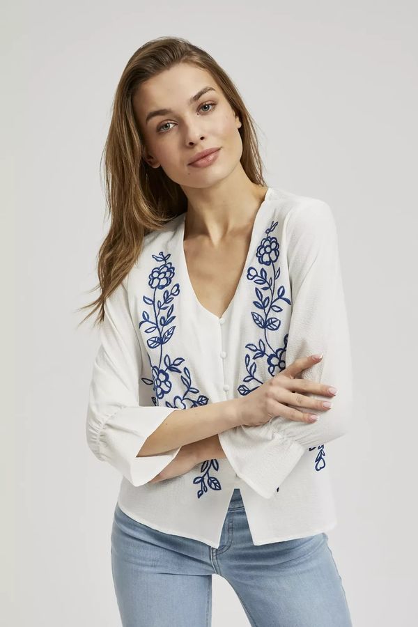 Moodo Women's shirt with MOODO pattern - white