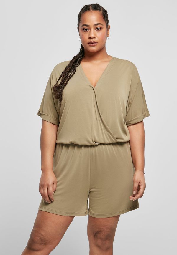 Urban Classics Women's short modal jumpsuit in khaki color