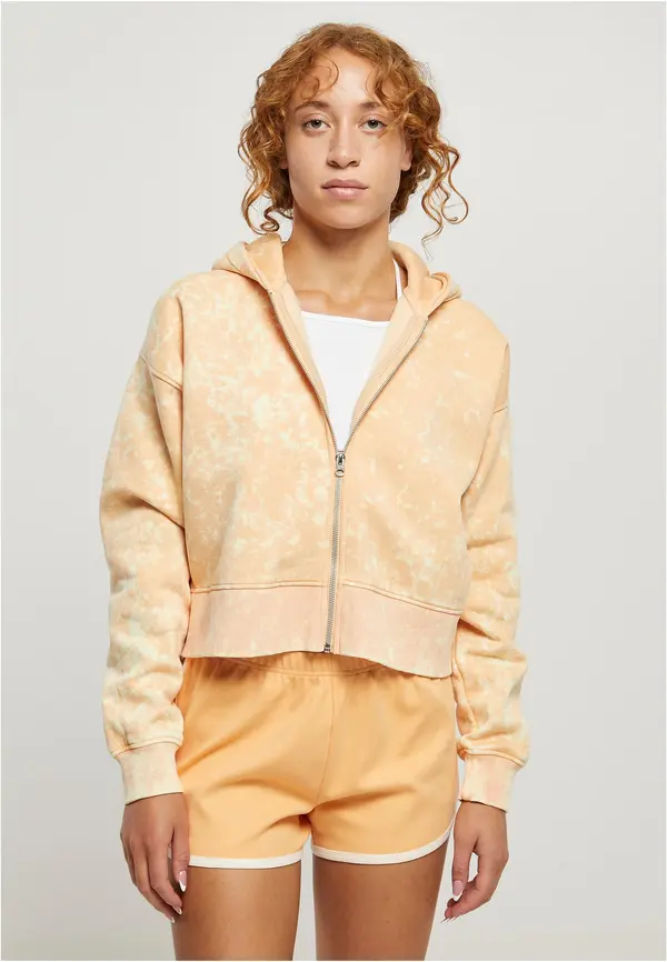 Urban Classics Women's Short Oversized Towel with Zipper and Hood paleo-orange
