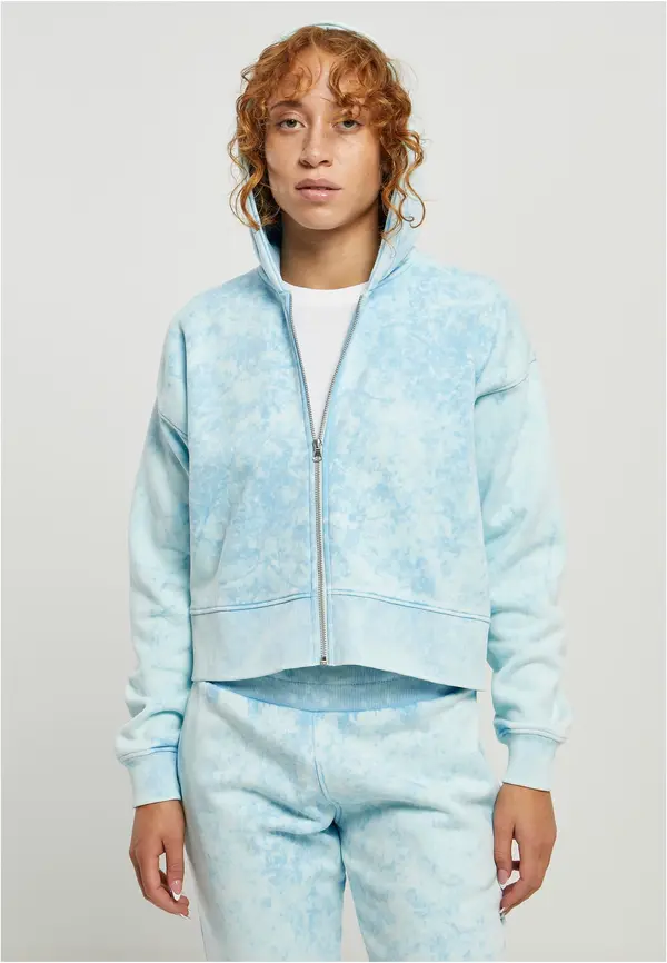 Urban Classics Women's Short Oversized Zipper Towel with Hood balticblue
