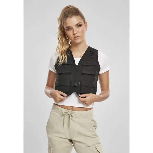 Urban Classics Women's Short Tactical Vest Black