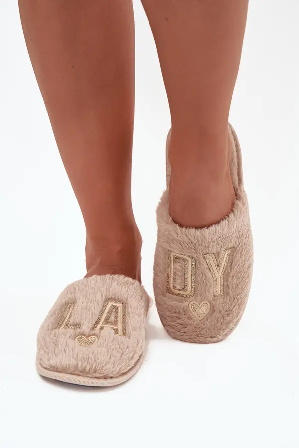 VINCEZA Women's slippers with fur LADY Vinceza